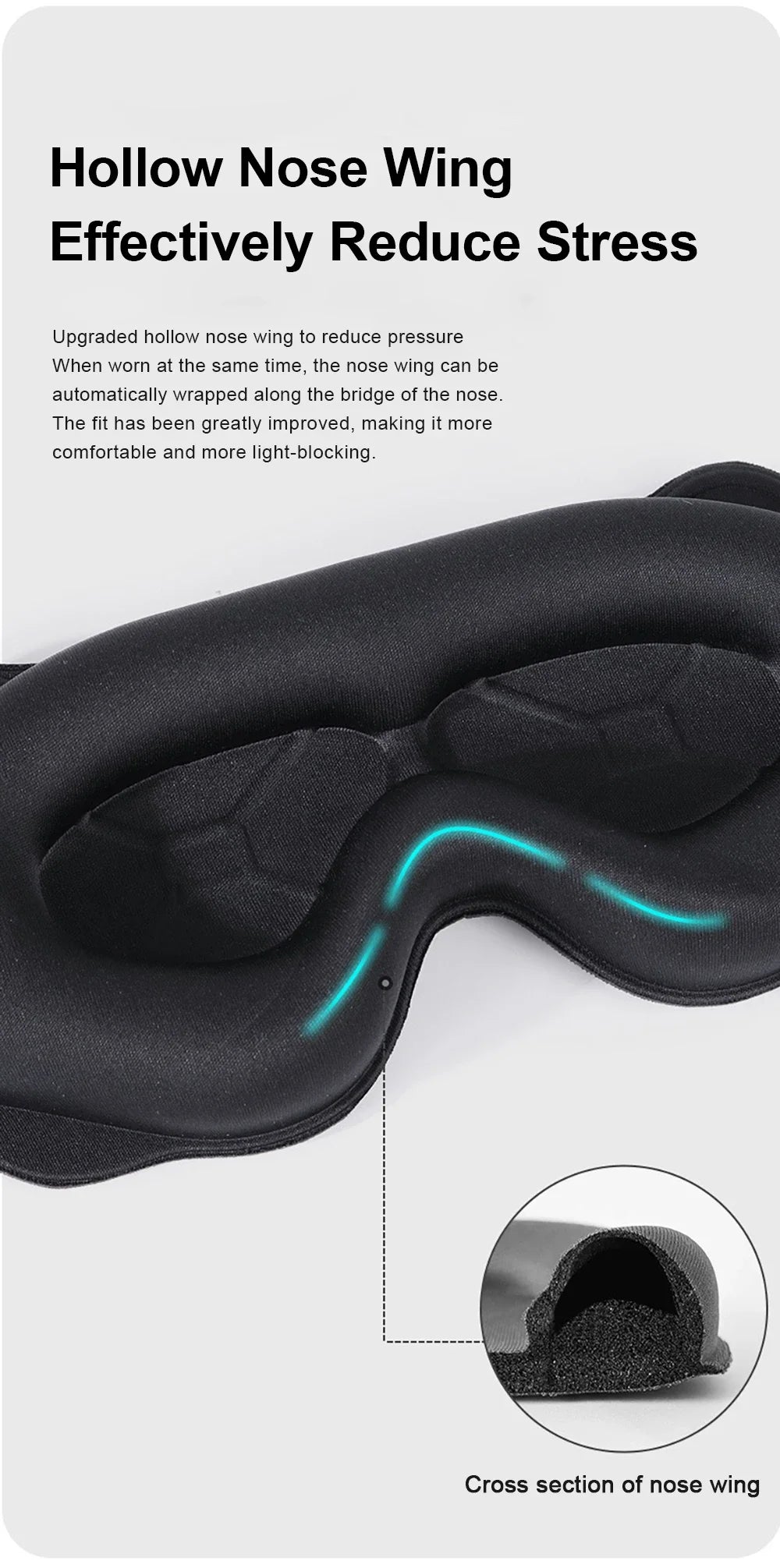 3D Sleep Mask – Soft Padded Light-Blocking Eye Shade