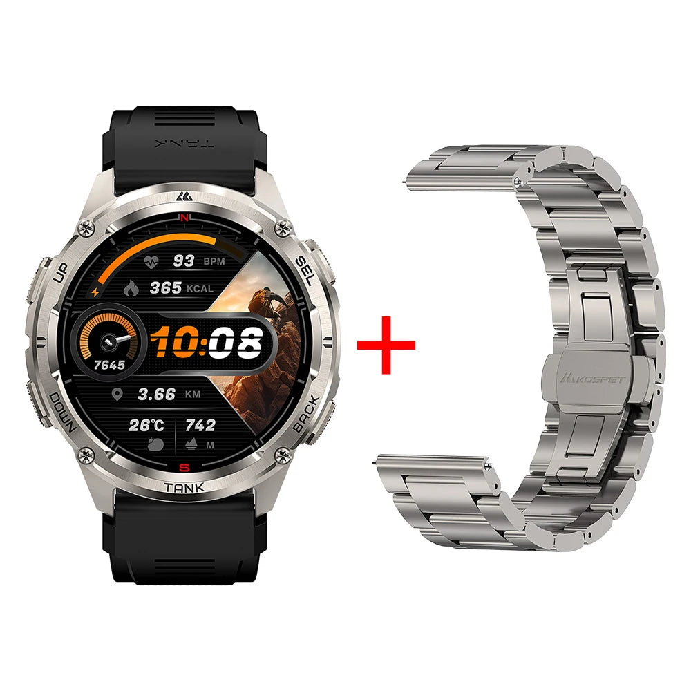 KOSPET TANK T3 Ultra 2 Smartwatch – GPS, AMOLED, Waterproof, 60-Day Battery