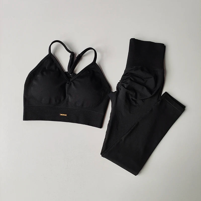 Women's Seamless Yoga Set – Hip-Lift Bra & Leggings, Quick-Dry