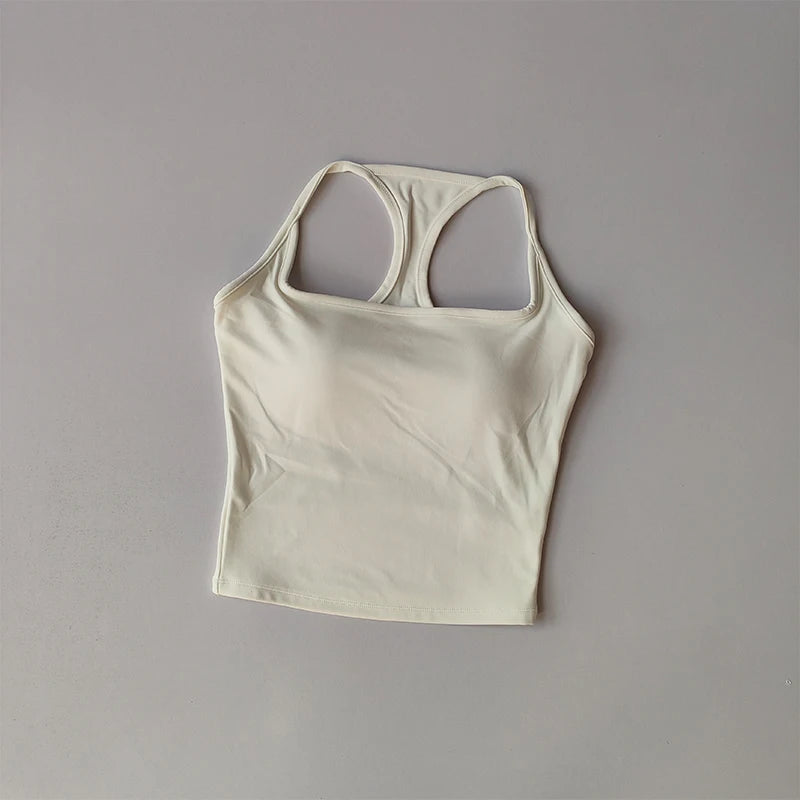 Sports and Fitness Vest with Chest Pad Yoga Top Clothing