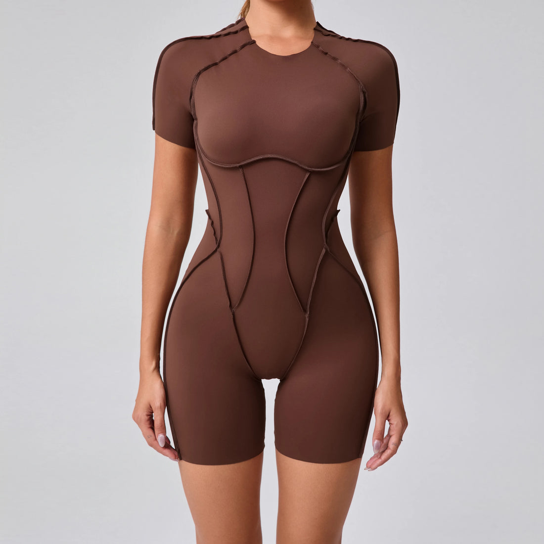 Women's Backless Scrunch Yoga Jumpsuit – Short Fitness Romper Sportswear