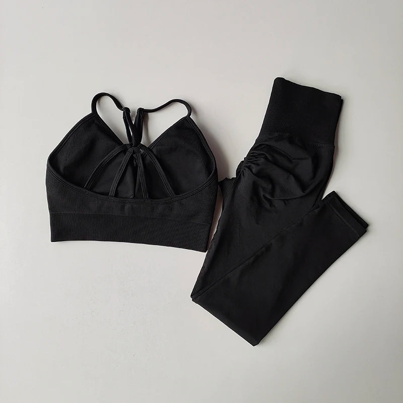 Women's Seamless Yoga Set – Hip-Lift Bra & Leggings, Quick-Dry
