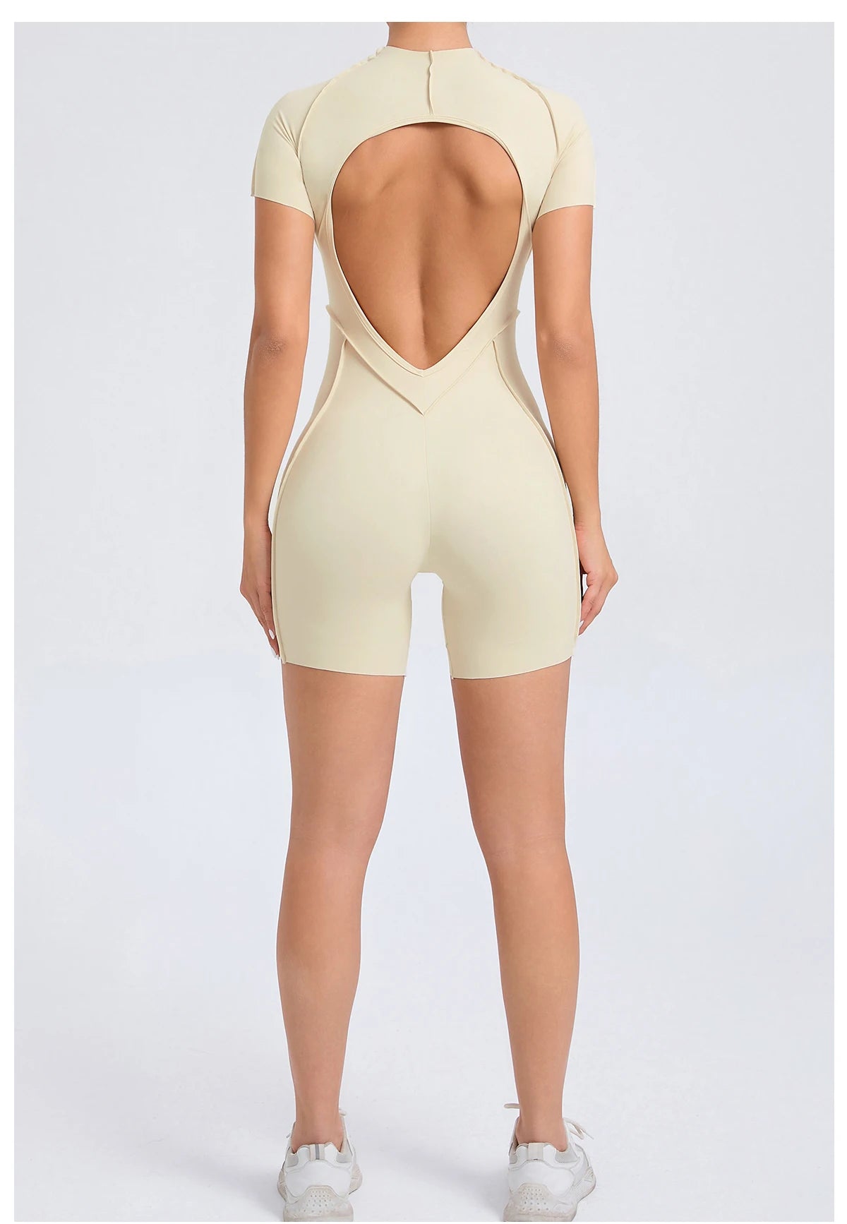 Women’s Backless Fitness Jumpsuit – Scrunch Booty Workout Romper