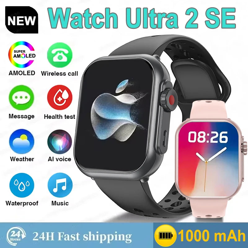 Watch Ultra 2 SE Smartwatch – 1000mAh, AMOLED, GPS, Bluetooth Call, Waterproof