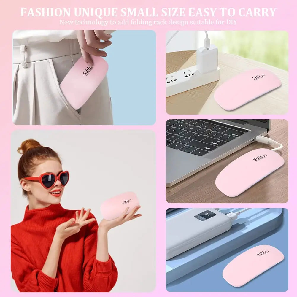 Foldable 6W UV LED Nail Lamp – Quick-Dry Gel Polish Manicure Tool