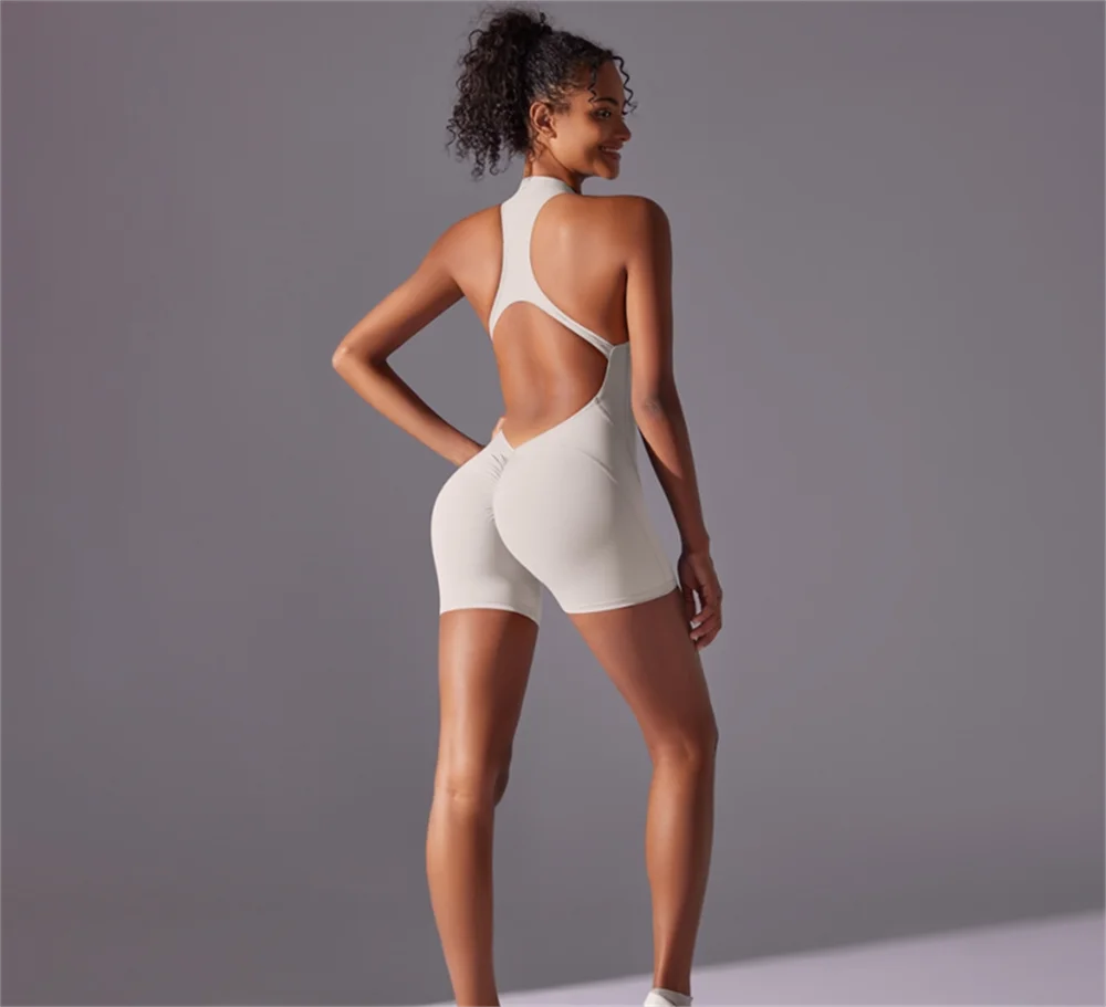 Women’s Solid Color High-Intensity Sports Jumpsuit