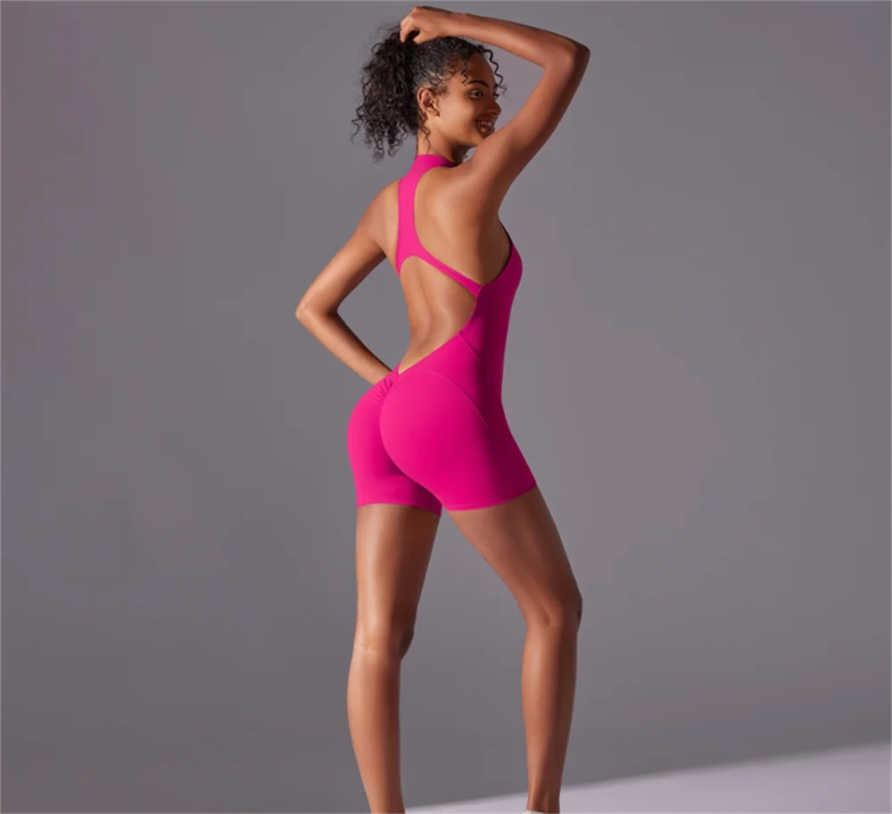 Women’s Solid Color High-Intensity Sports Jumpsuit