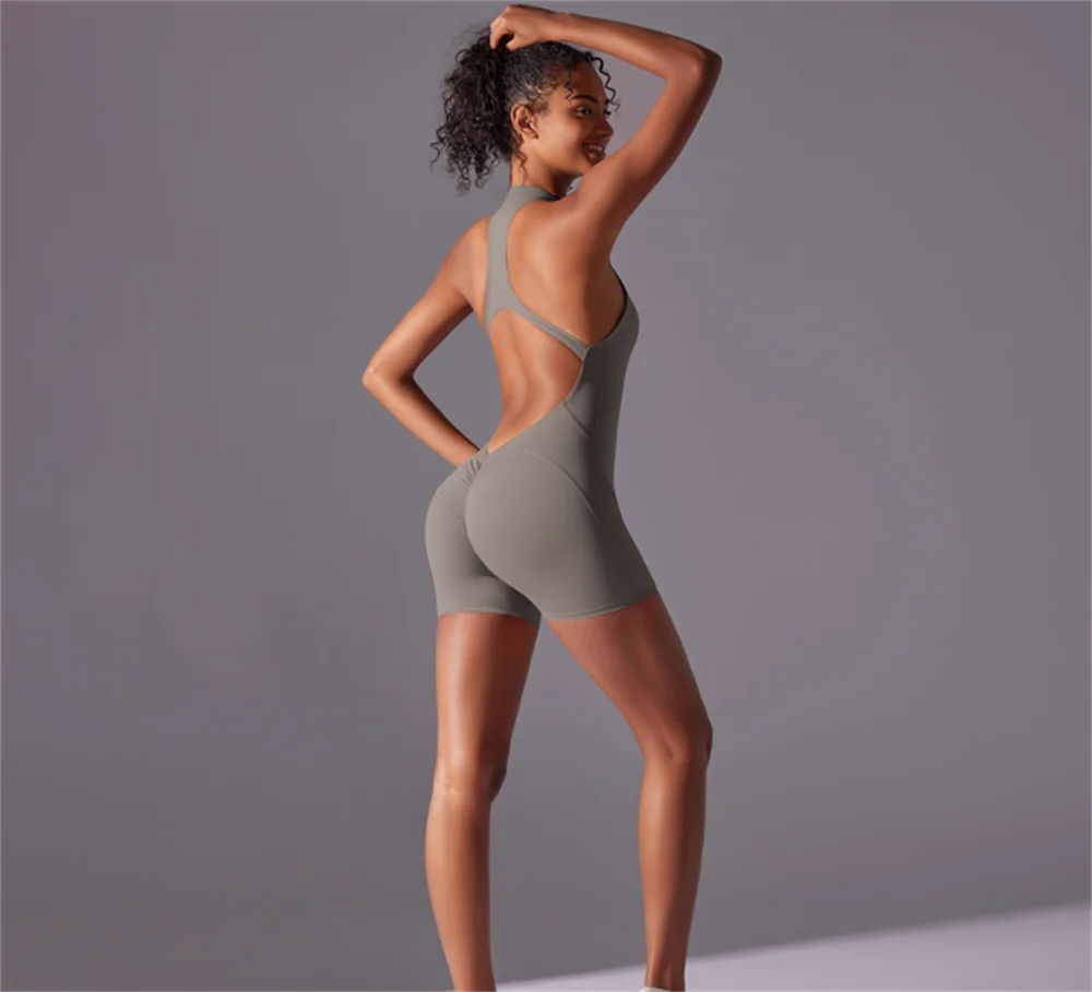 Women’s Solid Color High-Intensity Sports Jumpsuit