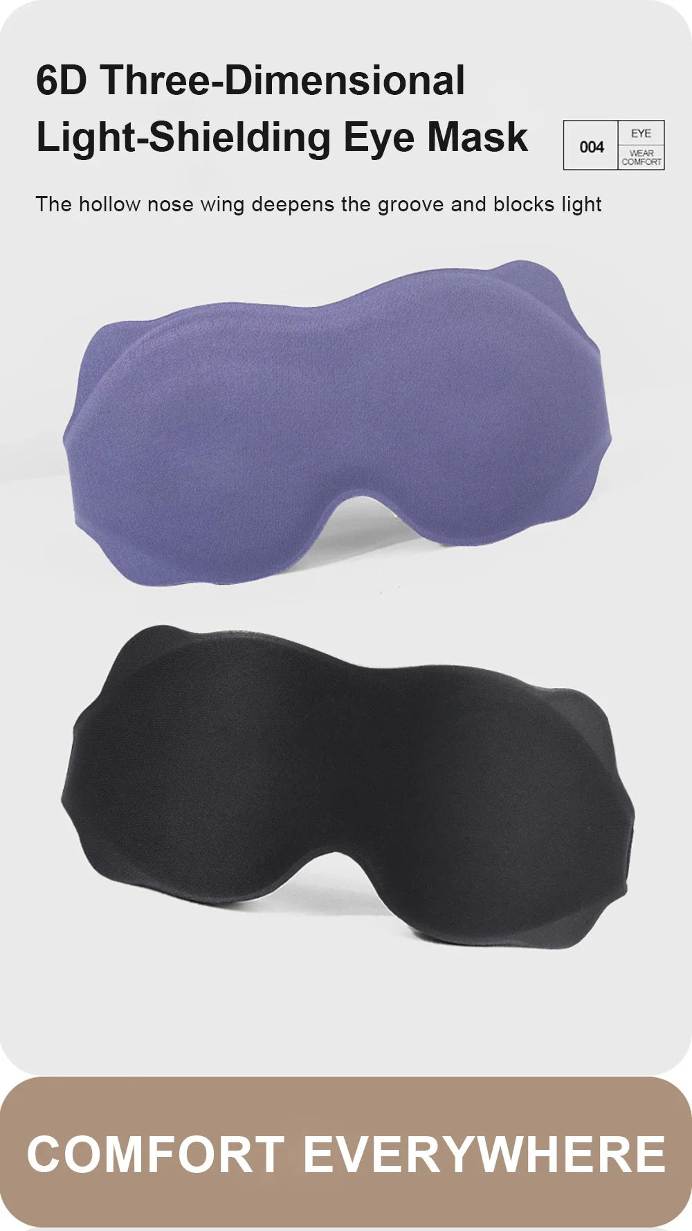 3D Sleep Mask – Soft Padded Light-Blocking Eye Shade