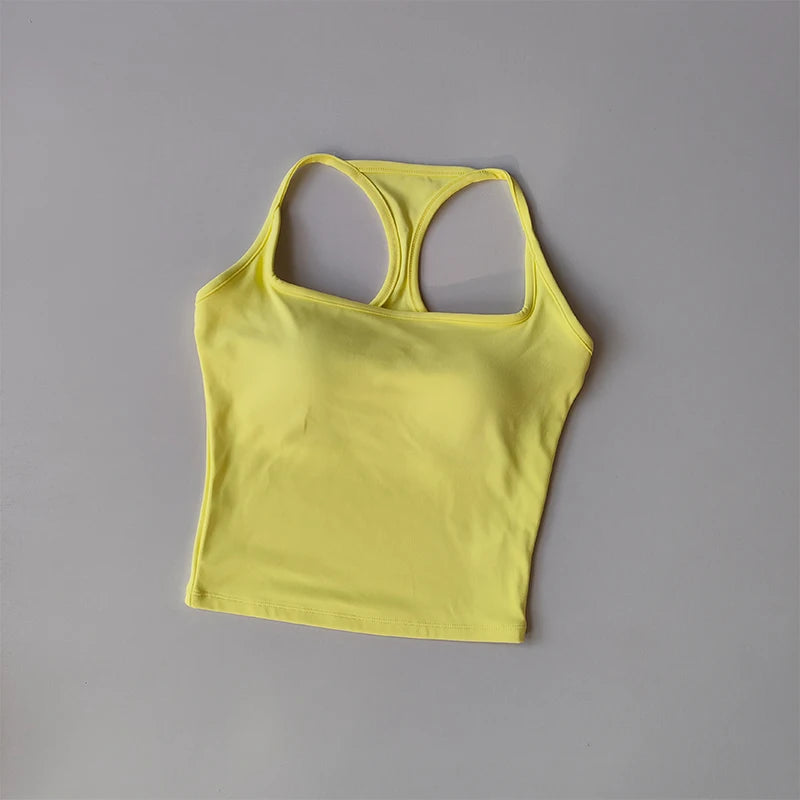 Sports and Fitness Vest with Chest Pad Yoga Top Clothing