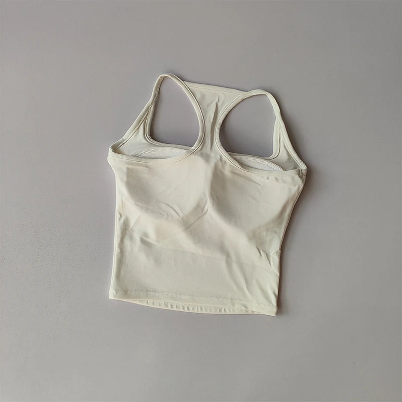 Sports and Fitness Vest with Chest Pad Yoga Top Clothing