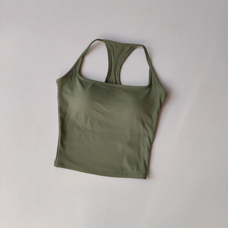 Sports and Fitness Vest with Chest Pad Yoga Top Clothing