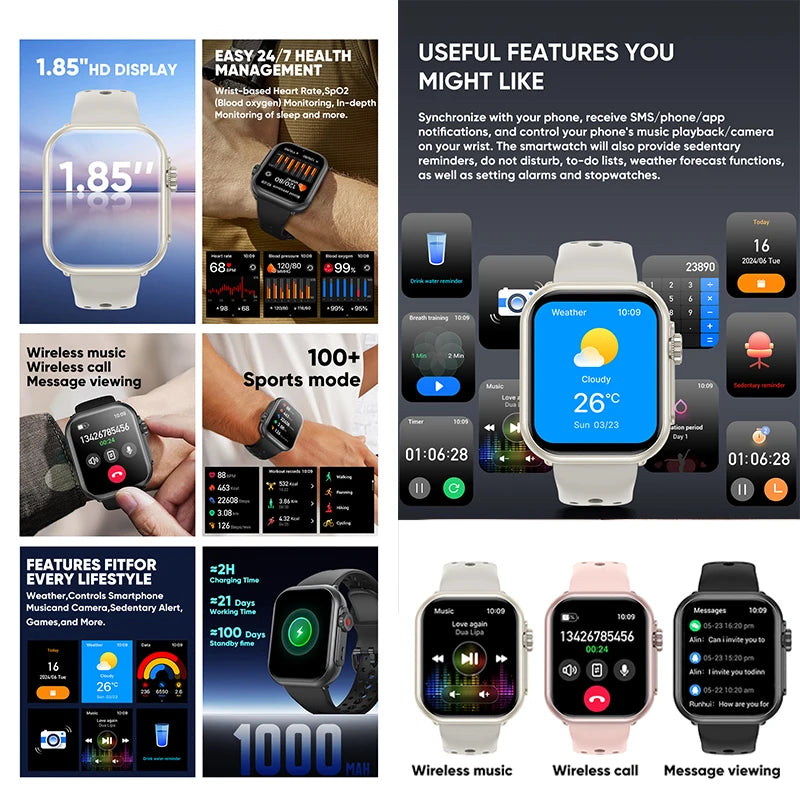 Watch Ultra 2 SE Smartwatch – 1000mAh, AMOLED, GPS, Bluetooth Call, Waterproof