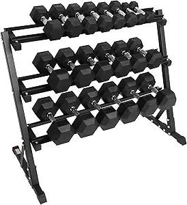 Premium Rubber Coated Hex Dumbbell Set