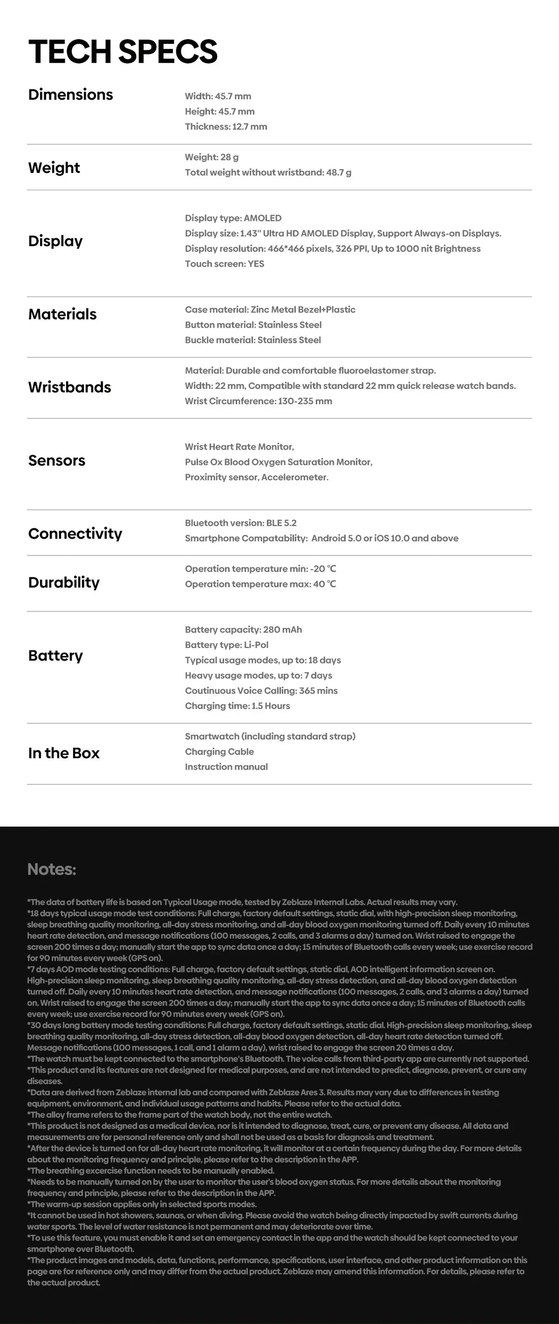 Zeblaze Ares 3 Plus Smartwatch – 1.43" HD AMOLED