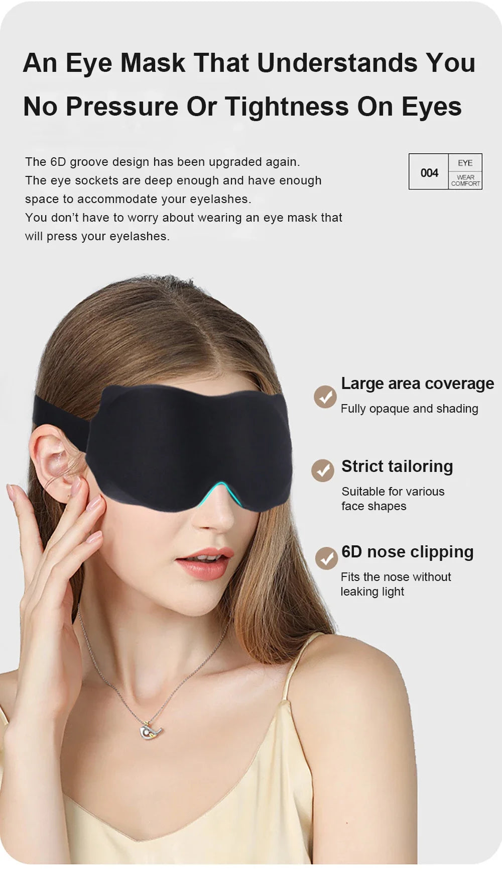 3D Sleep Mask – Soft Padded Light-Blocking Eye Shade