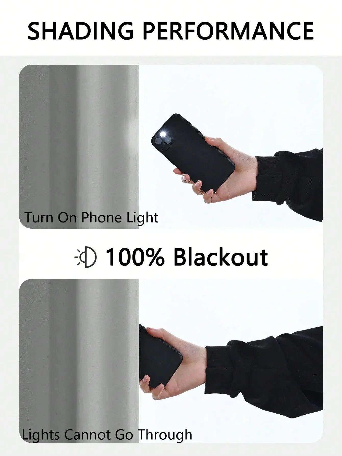 1pc Solid Blackout Curtain with Grommets