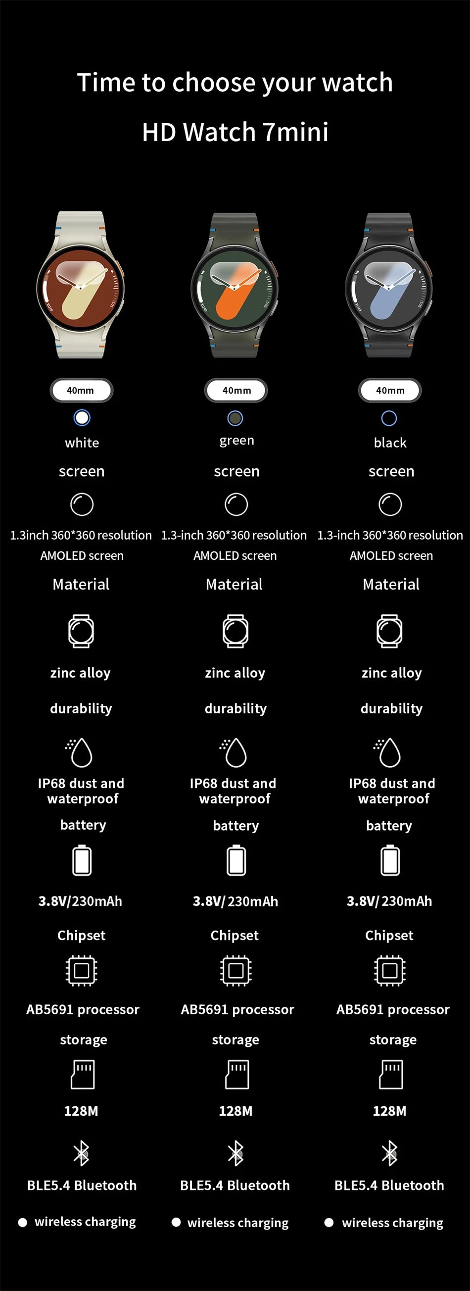 Galaxy Watch 7 Smartwatch – HD AMOLED, Fitness Tracker, Waterproof, Bluetooth Calls