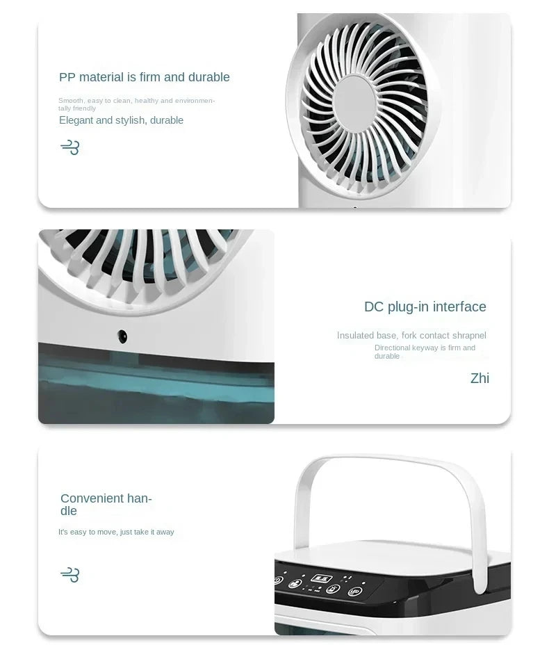 Portable Desktop Air Conditioner Fan – Personal Cooling Mini AC with Humidifier