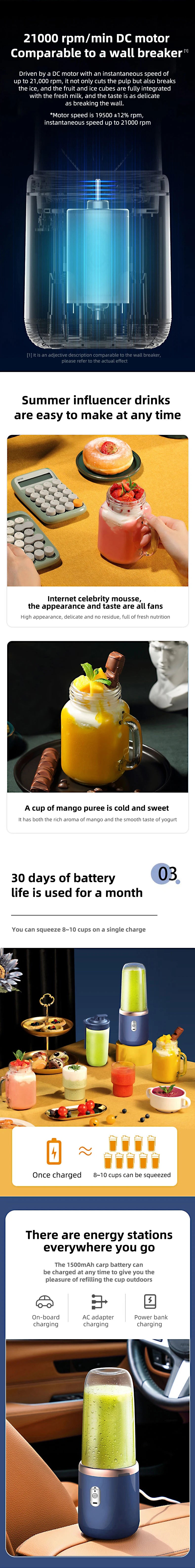 400ml Portable USB Juicer Blender