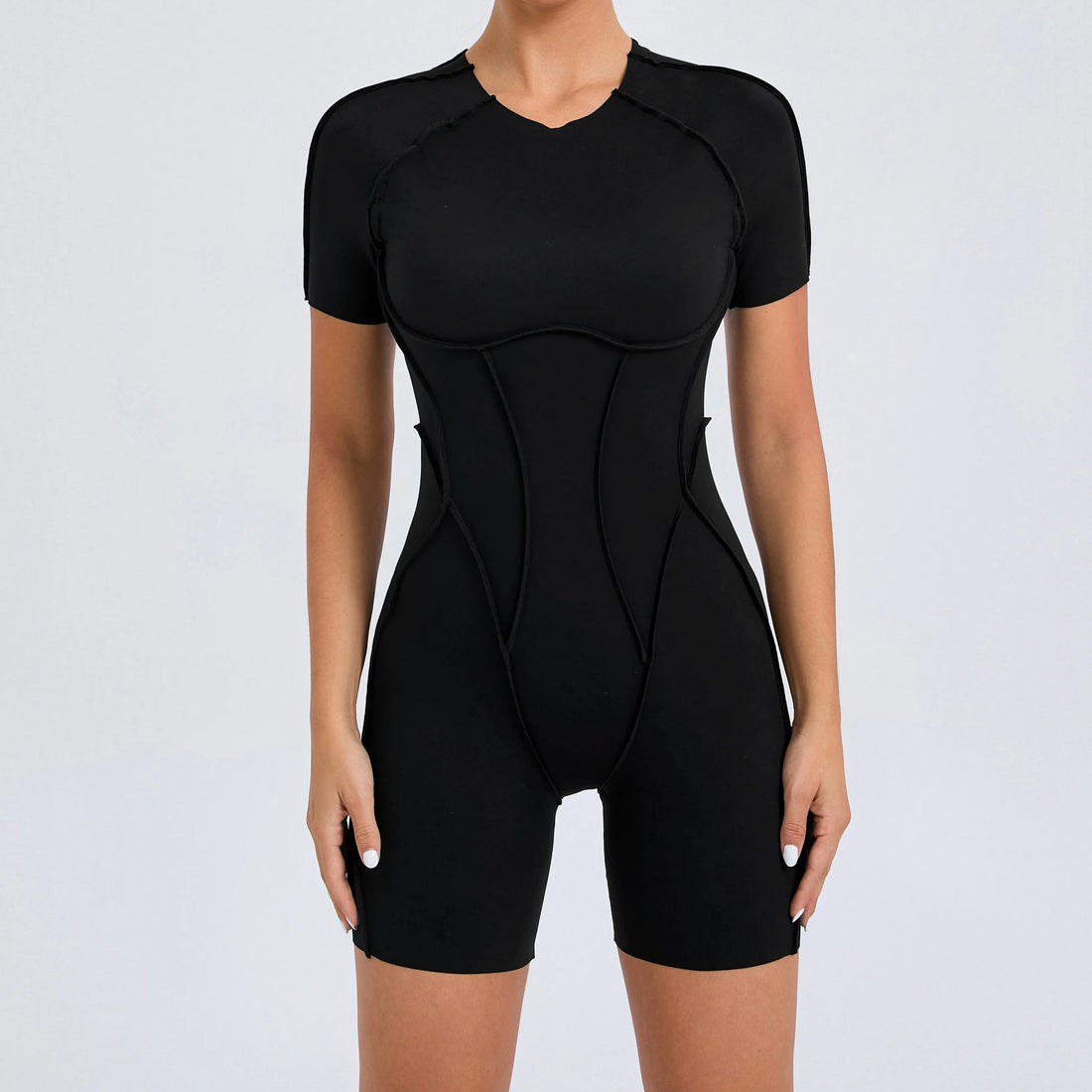 Women's Backless Scrunch Yoga Jumpsuit – Short Fitness Romper Sportswear