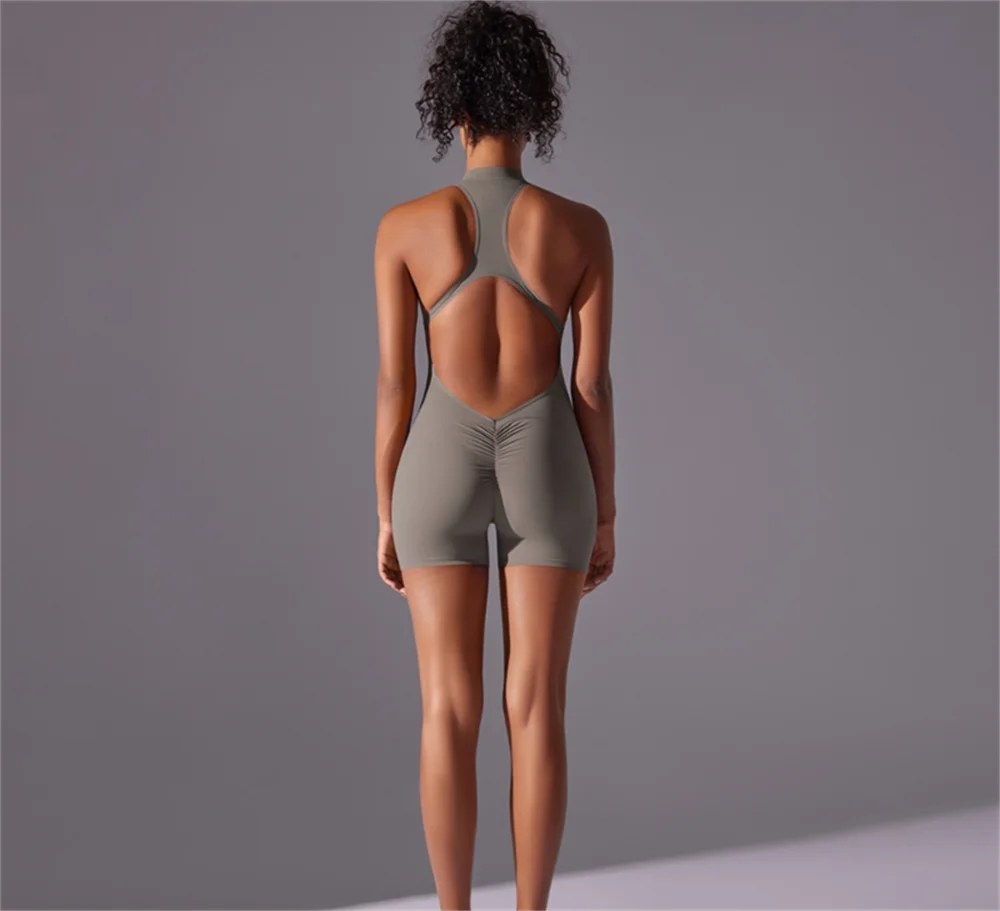 Women’s Solid Color High-Intensity Sports Jumpsuit