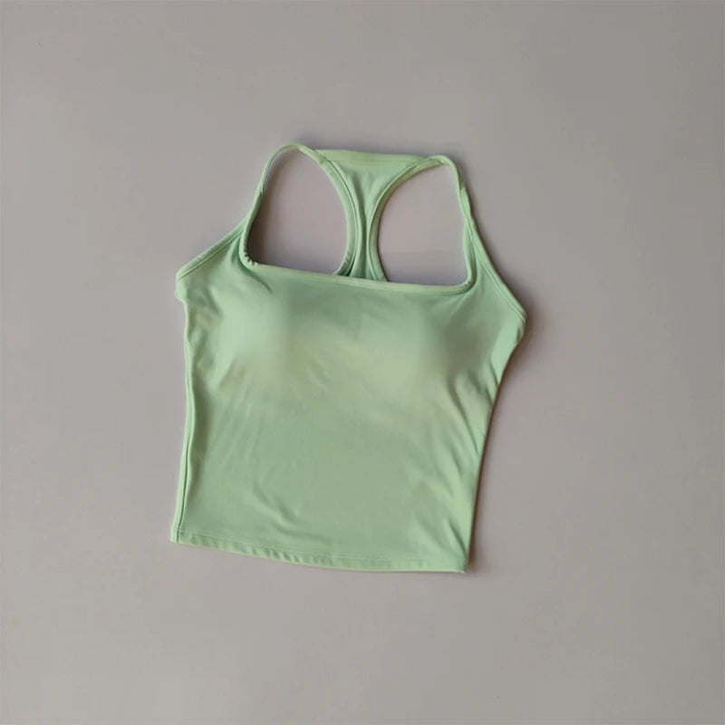 Sports and Fitness Vest with Chest Pad Yoga Top Clothing