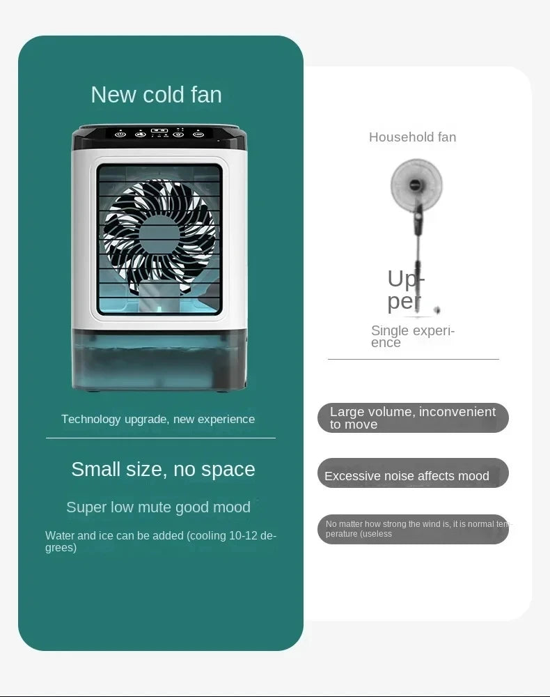 Portable Desktop Air Conditioner Fan – Personal Cooling Mini AC with Humidifier