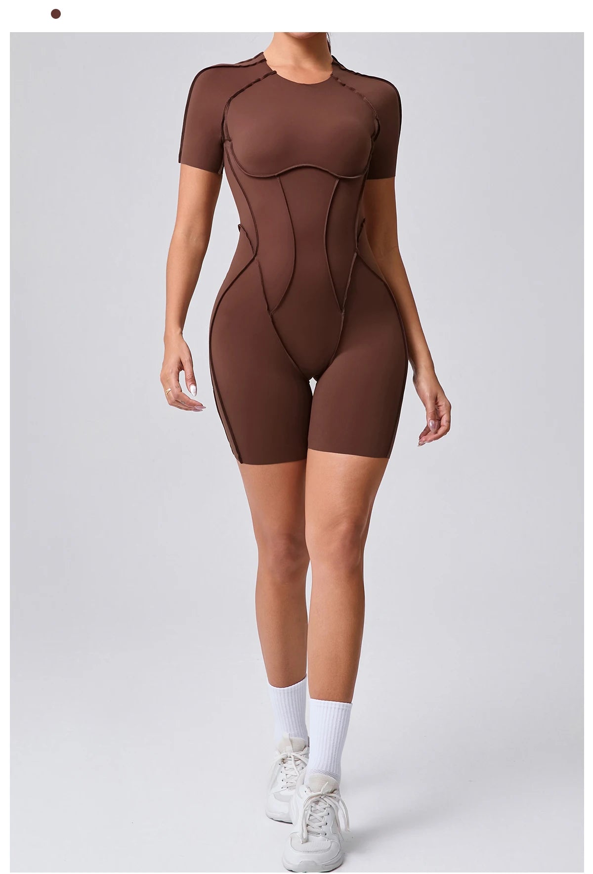 Women's Backless Scrunch Yoga Jumpsuit – Short Fitness Romper Sportswear