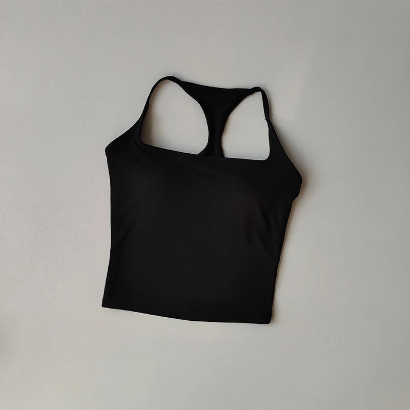 Sports and Fitness Vest with Chest Pad Yoga Top Clothing