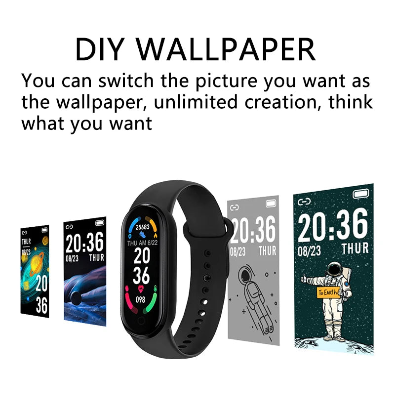 M6 Smart Watch – Fitness Tracker, Heart Rate & Blood Pressure Monitor