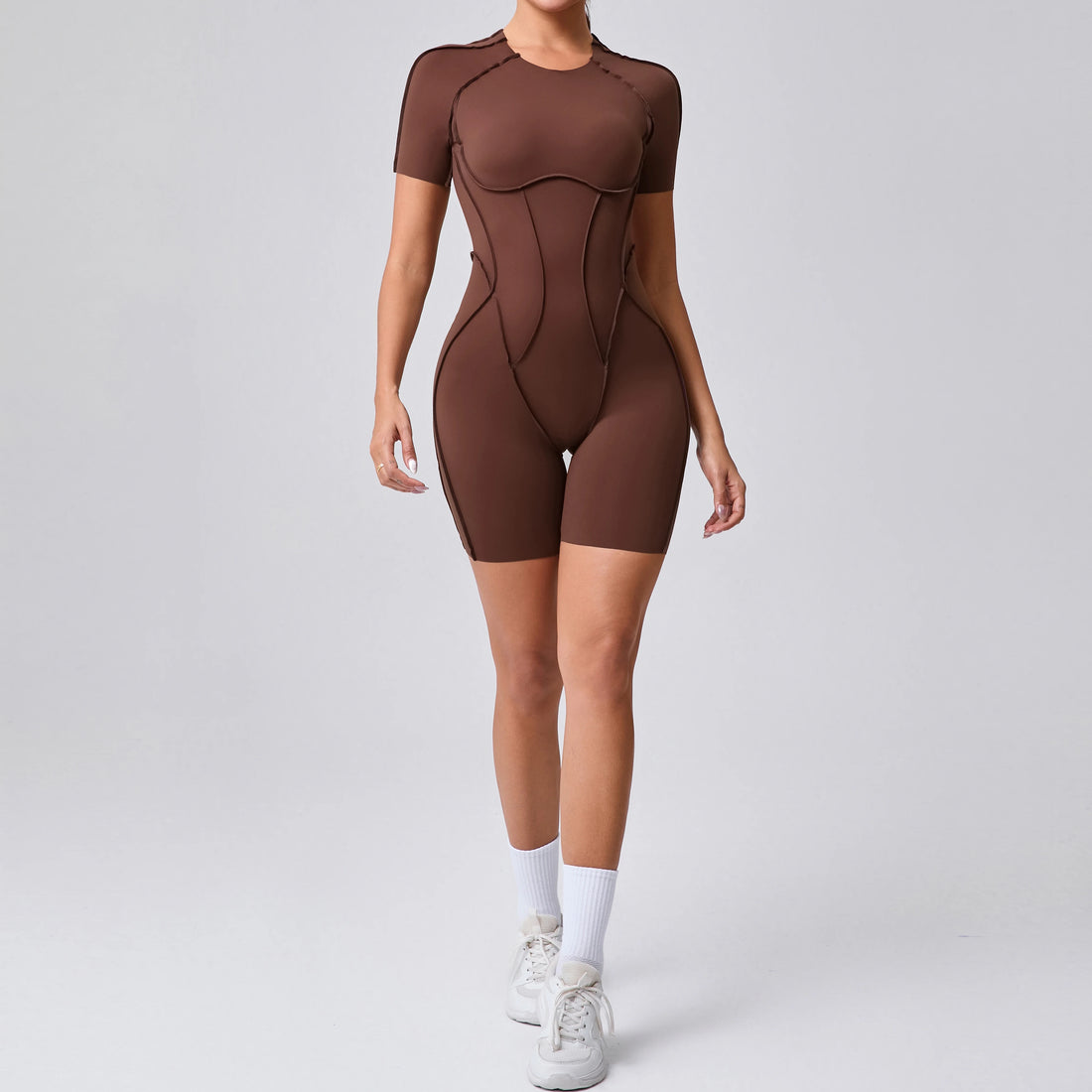 Women’s Backless Fitness Jumpsuit – Scrunch Booty Workout Romper