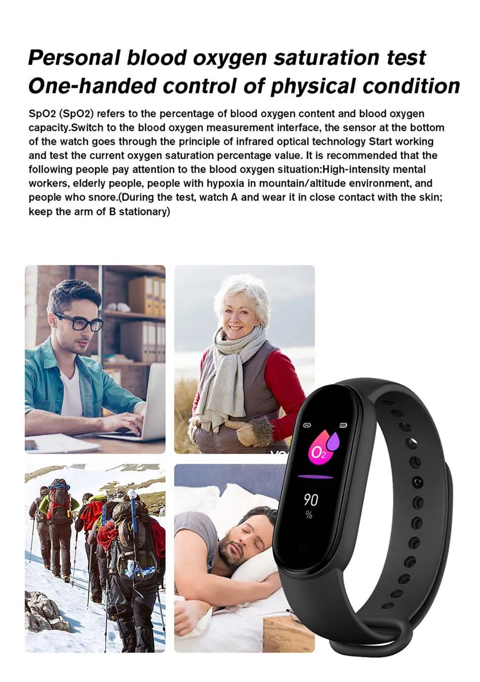 M6 Smart Watch – Fitness Tracker, Heart Rate & Blood Pressure Monitor