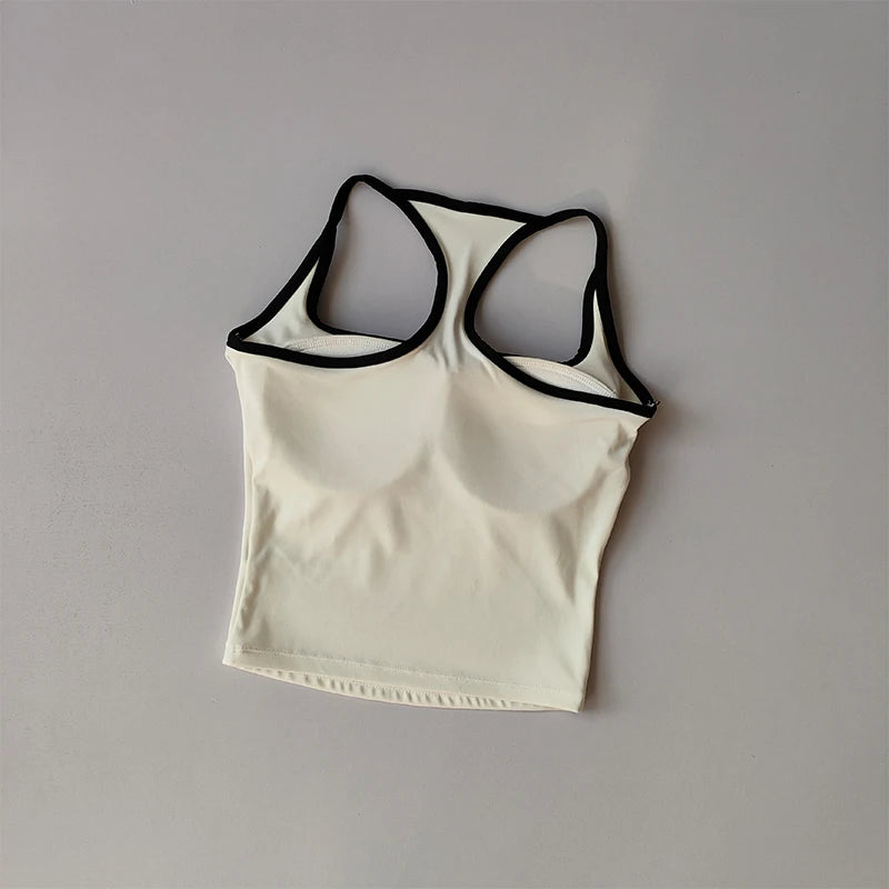 Sports and Fitness Vest with Chest Pad Yoga Top Clothing