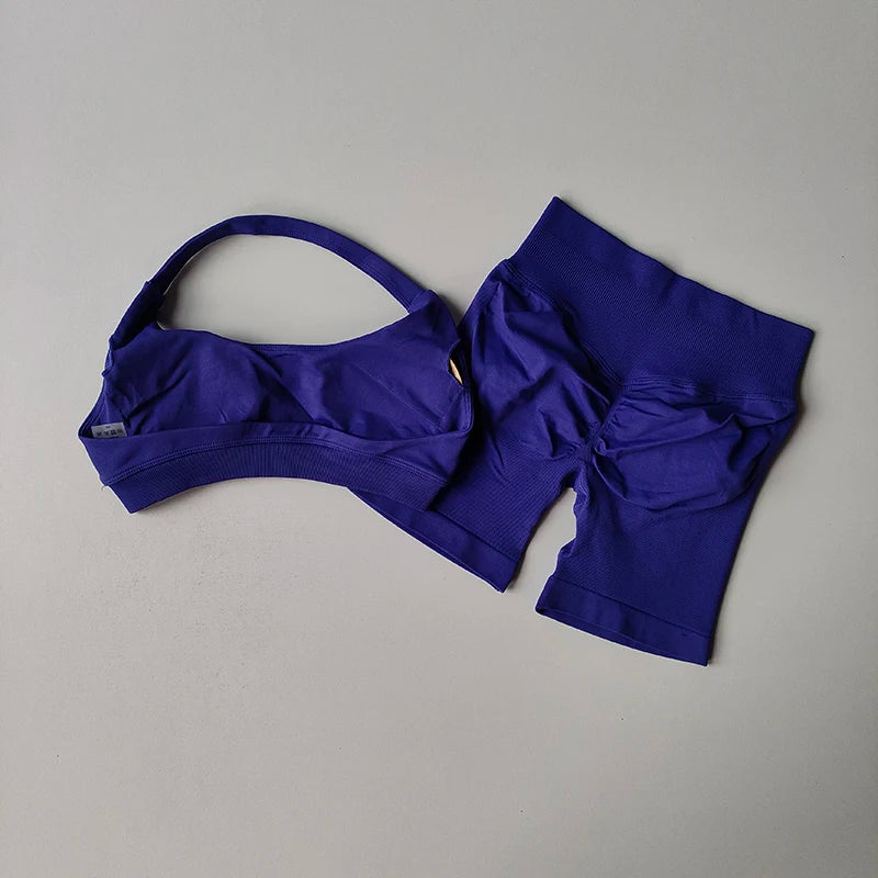 Sexy Halter Neck Sports Bra & Shorts Set