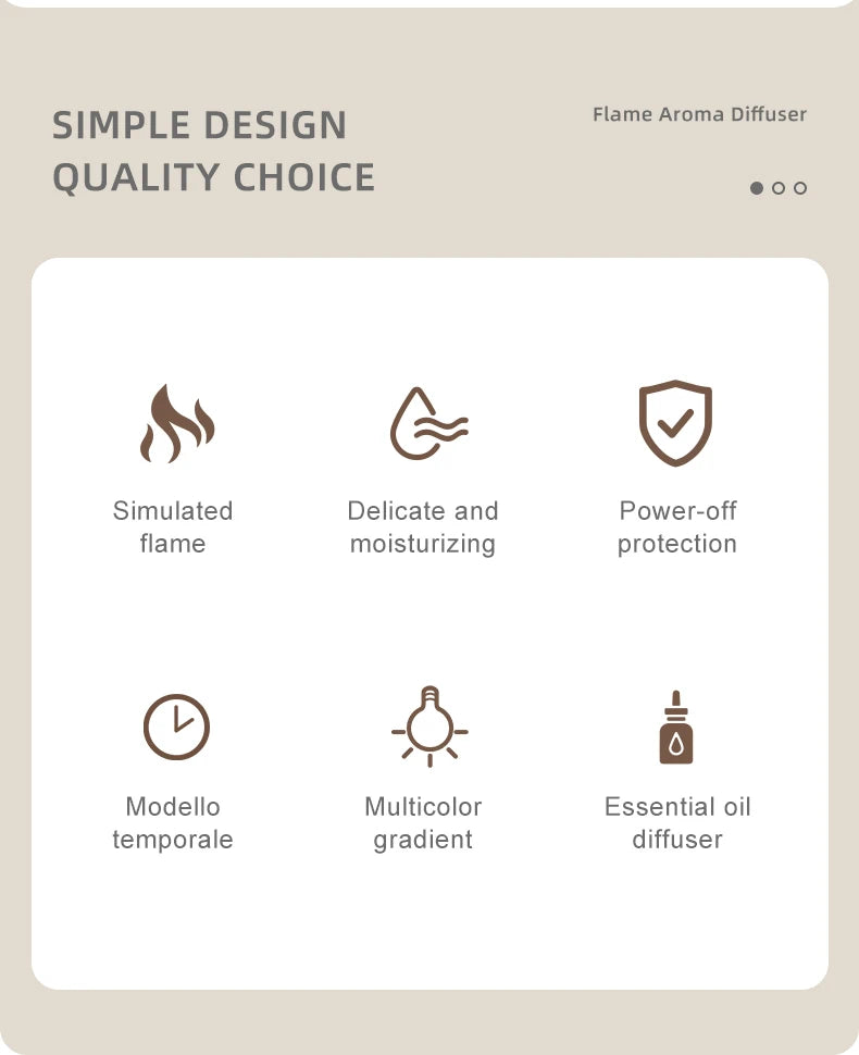 Mini Aromatherapy Flame Simulation Humidifier