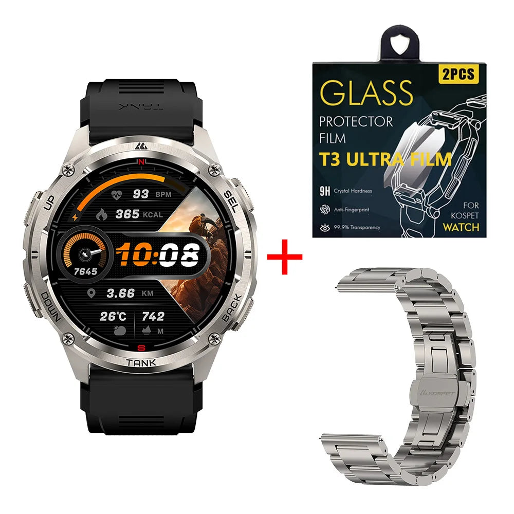 KOSPET TANK T3 Ultra 2 Smartwatch – GPS, AMOLED, Waterproof, 60-Day Battery