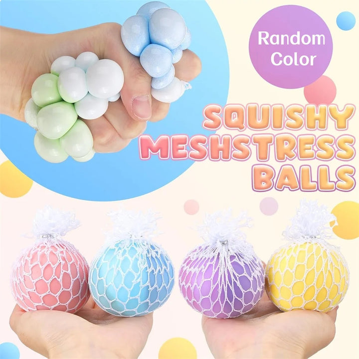 Colorful Mesh Grape Squeeze Stress Balls