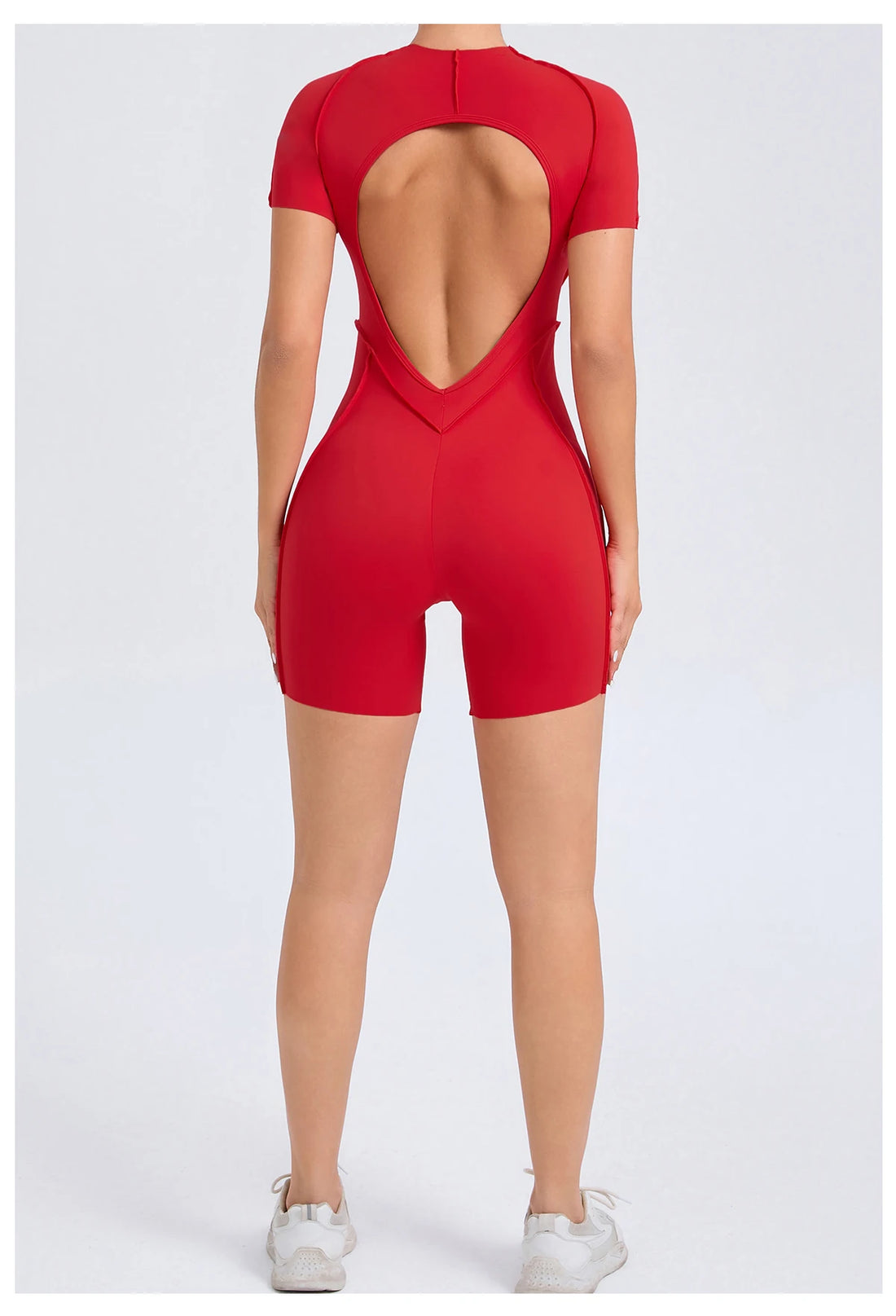 Women's Backless Scrunch Yoga Jumpsuit – Short Fitness Romper Sportswear
