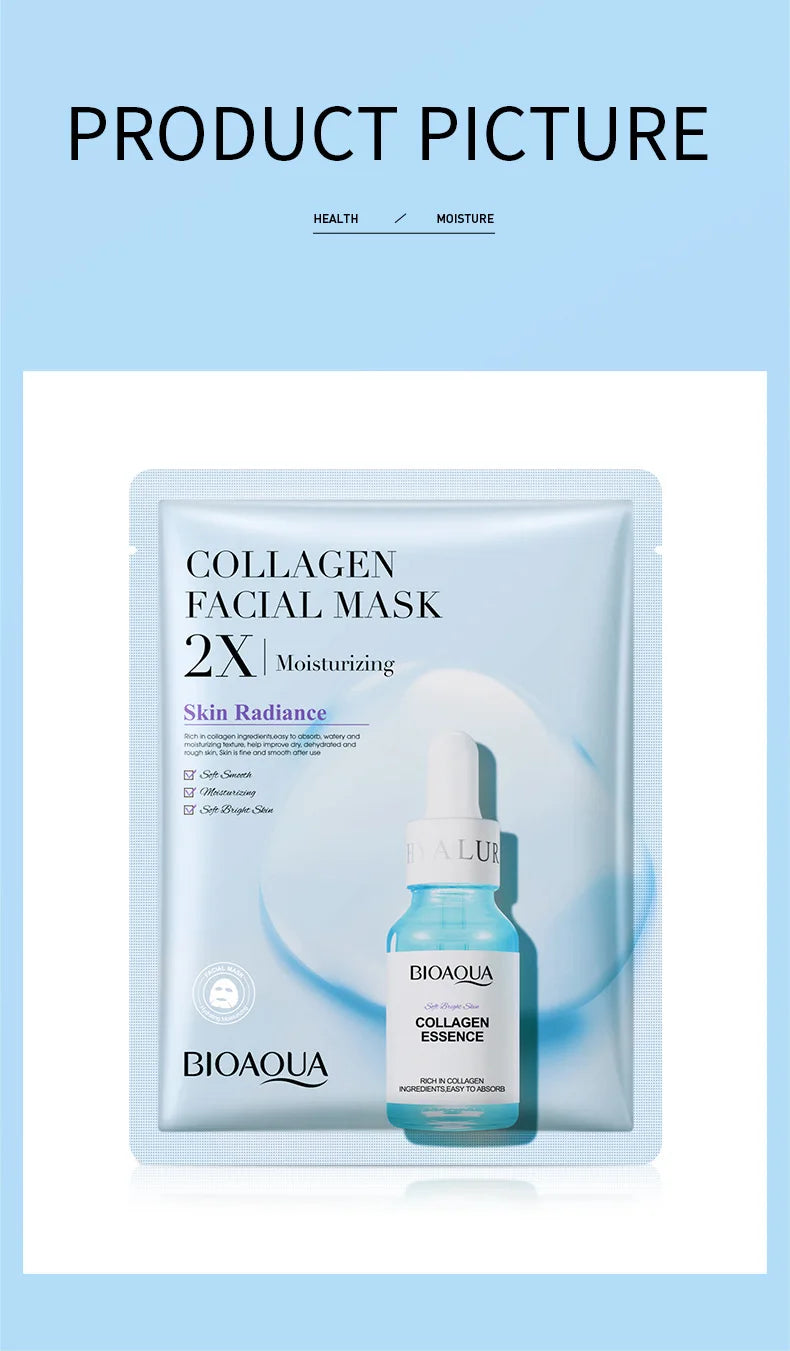 20pcs BIOAQUA Centella Collagen Face Masks