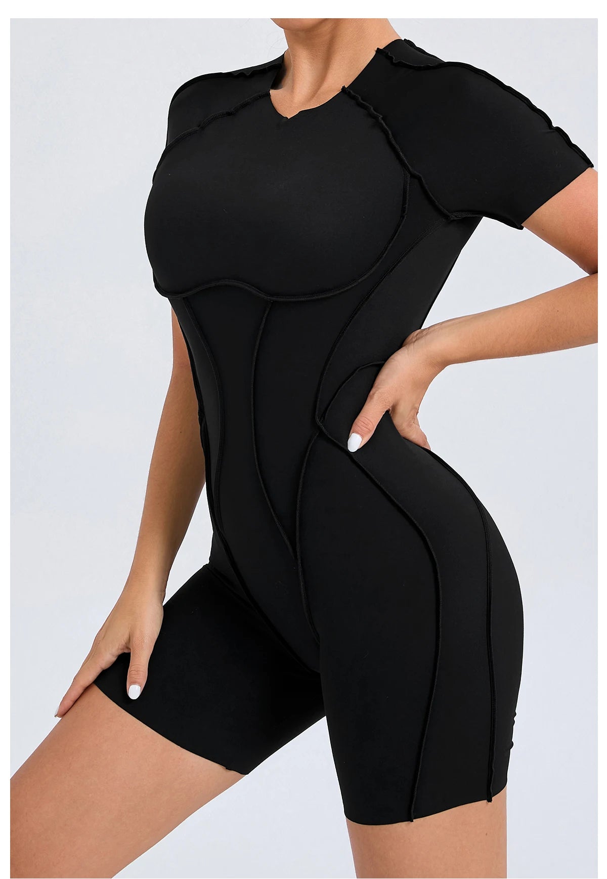 Women’s Backless Fitness Jumpsuit – Scrunch Booty Workout Romper