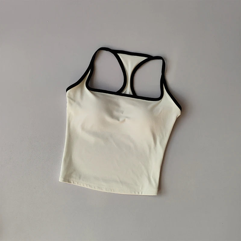 Sports and Fitness Vest with Chest Pad Yoga Top Clothing