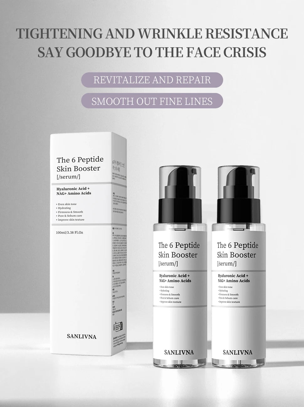 6-Piece Peptide Essence Facial Skin Care Set