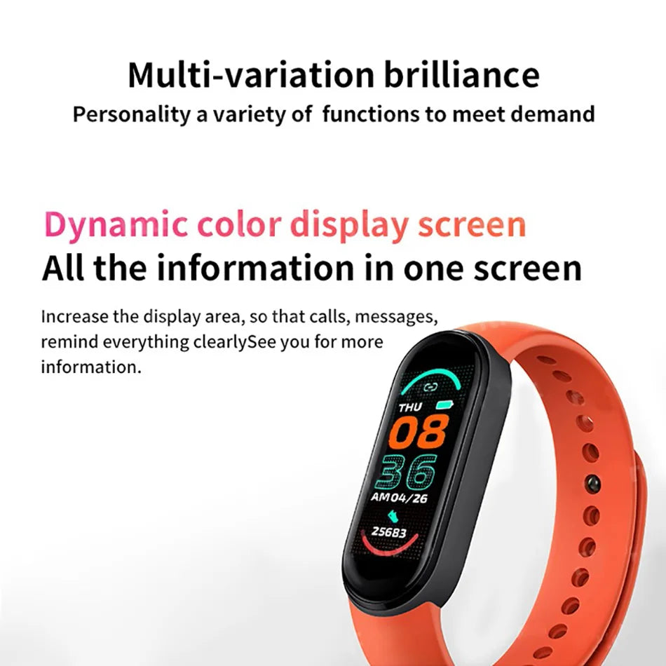 M6 Smart Watch – Fitness Tracker, Heart Rate & Blood Pressure Monitor