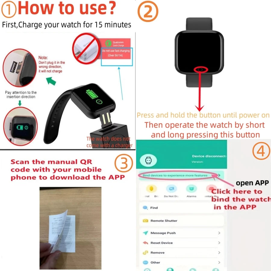 Y68 Smart Watch – Bluetooth Music Control