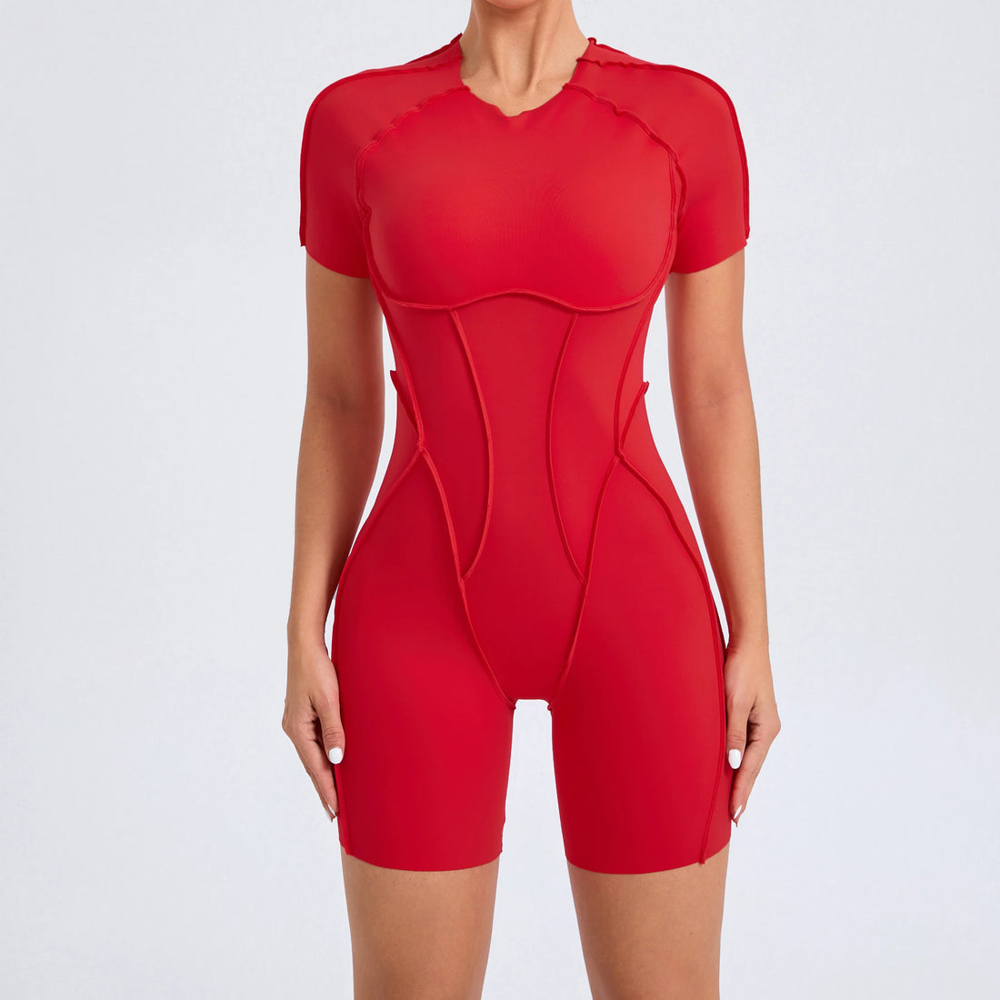 Women's Backless Scrunch Yoga Jumpsuit – Short Fitness Romper Sportswear