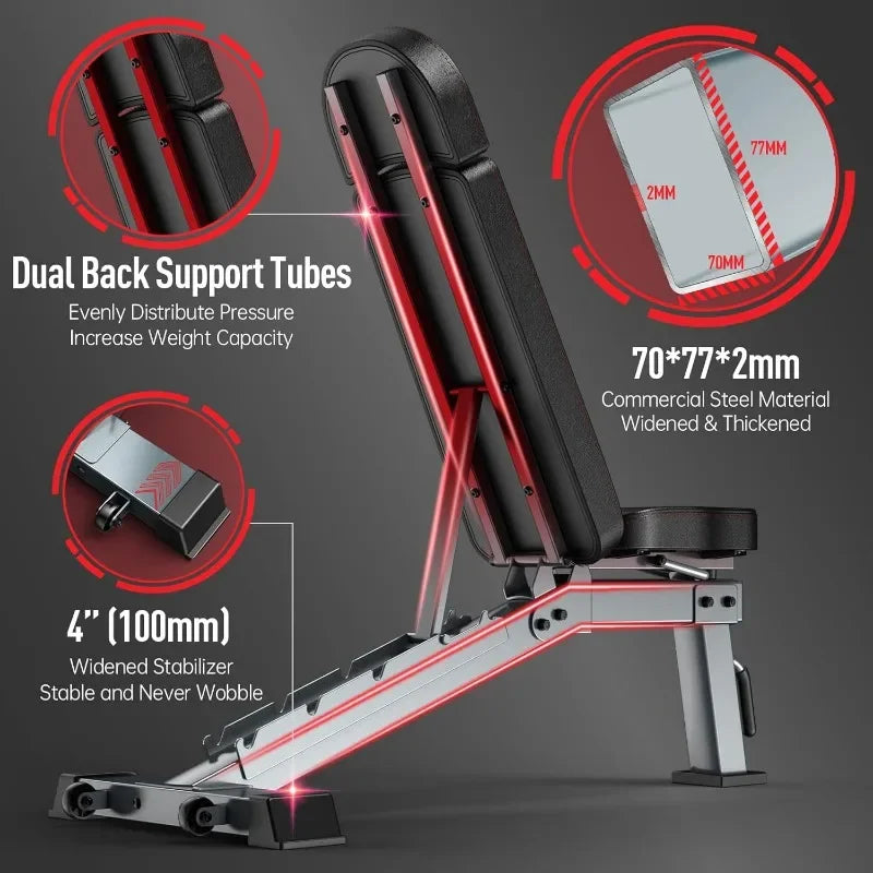 JOROTO Adjustable Foldable Weight Bench