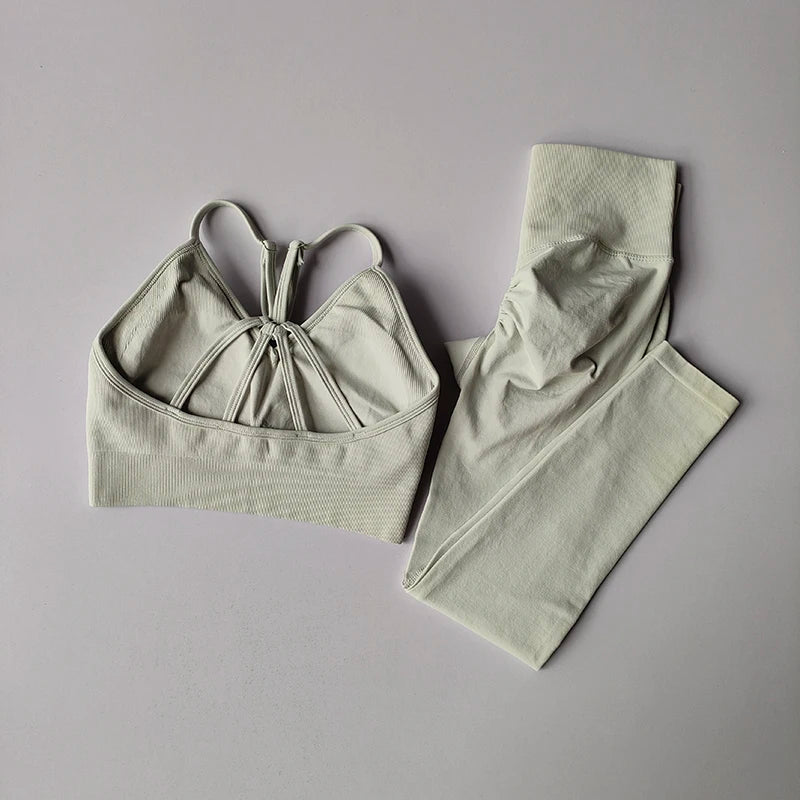 Women's Seamless Yoga Set – Hip-Lift Bra & Leggings, Quick-Dry