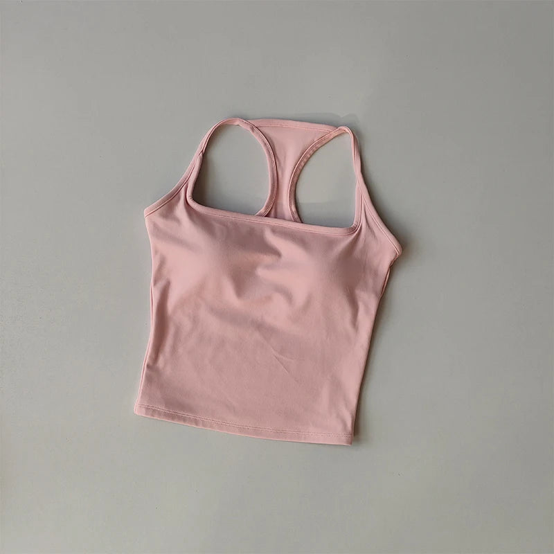 Sports and Fitness Vest with Chest Pad Yoga Top Clothing