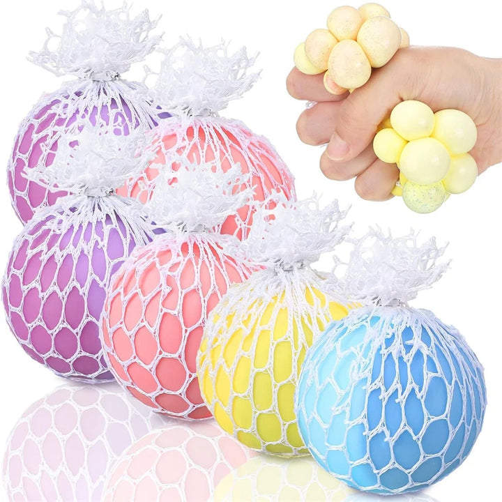 Colorful Mesh Grape Squeeze Stress Balls